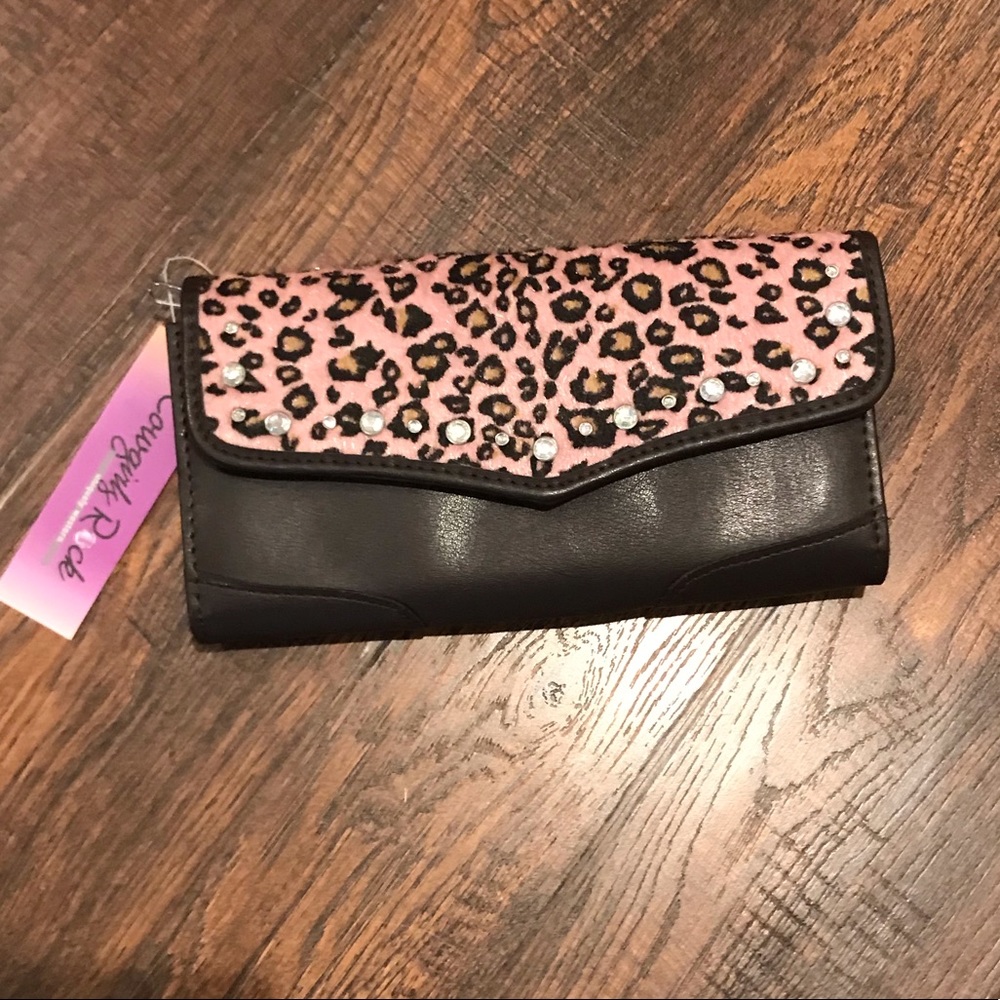 Pink leopard and bling wallet